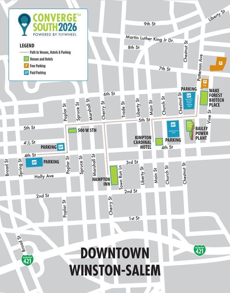 Downtown Winston-Salem parking map