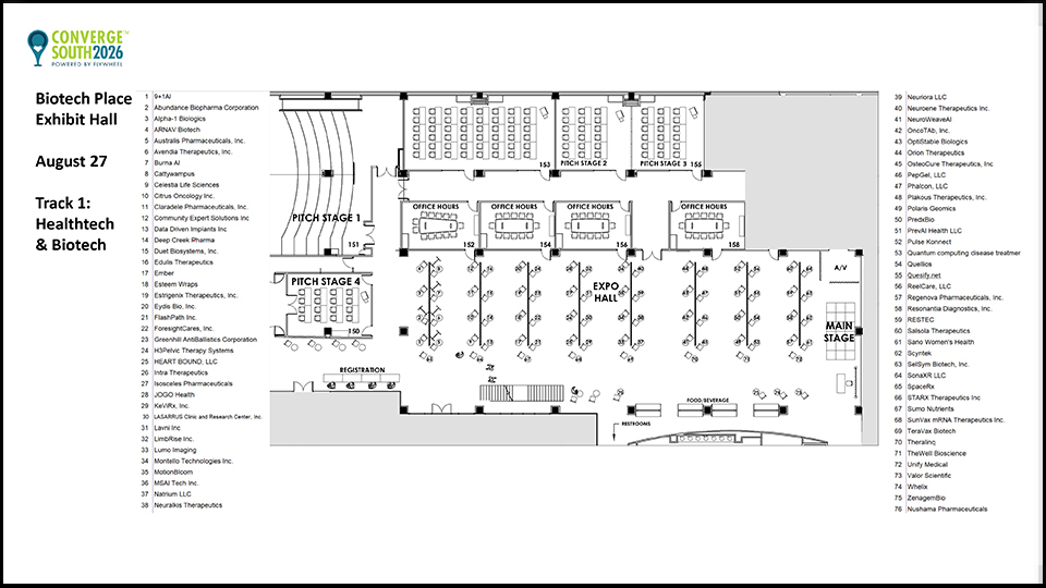 exhibitor table assignments August 27