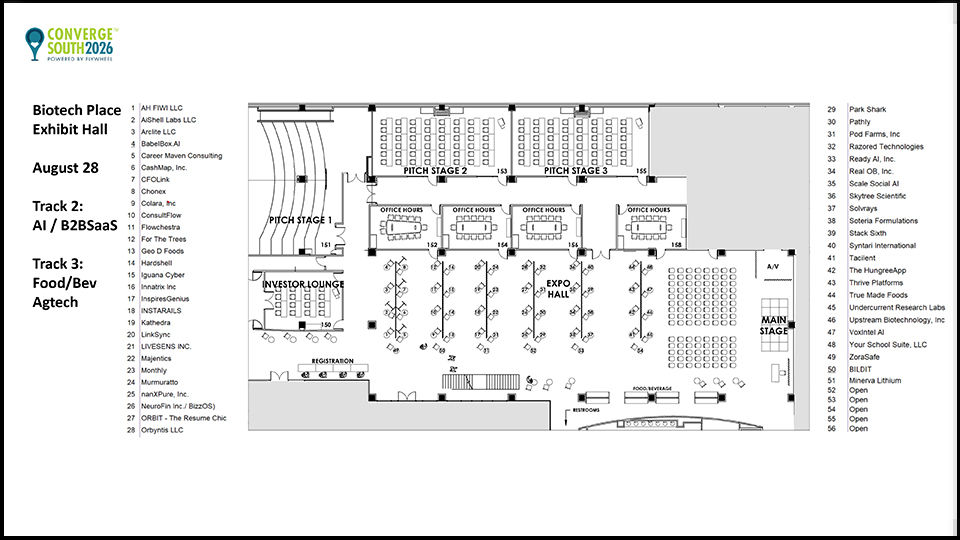 exhibitor table assignments August 28